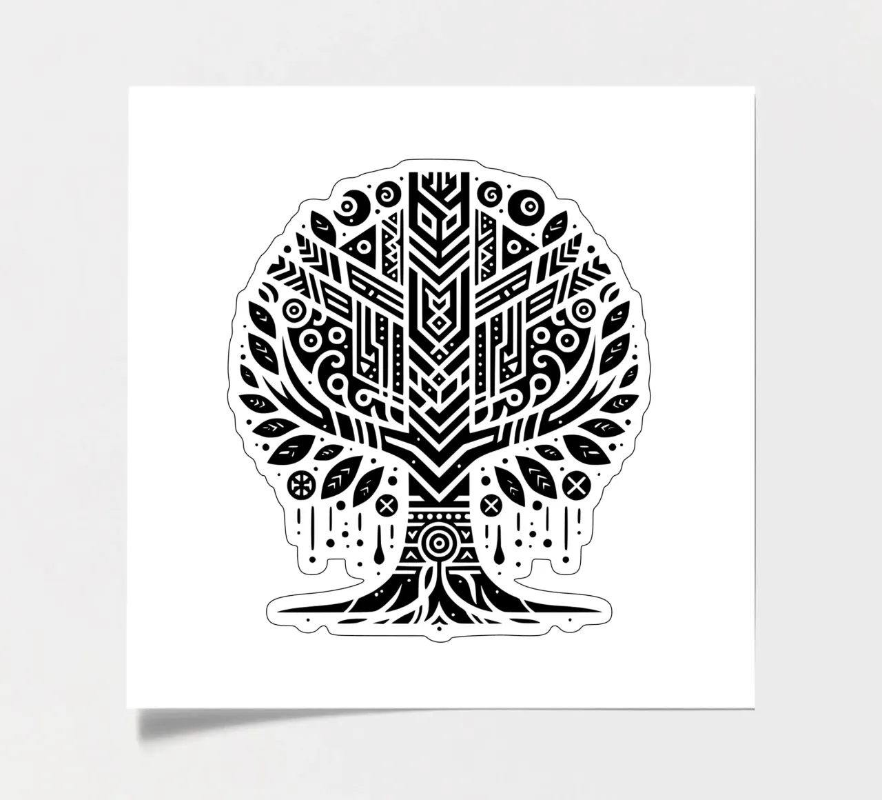 Black & White Tree of Life sticker sheet by Spiritual Touch