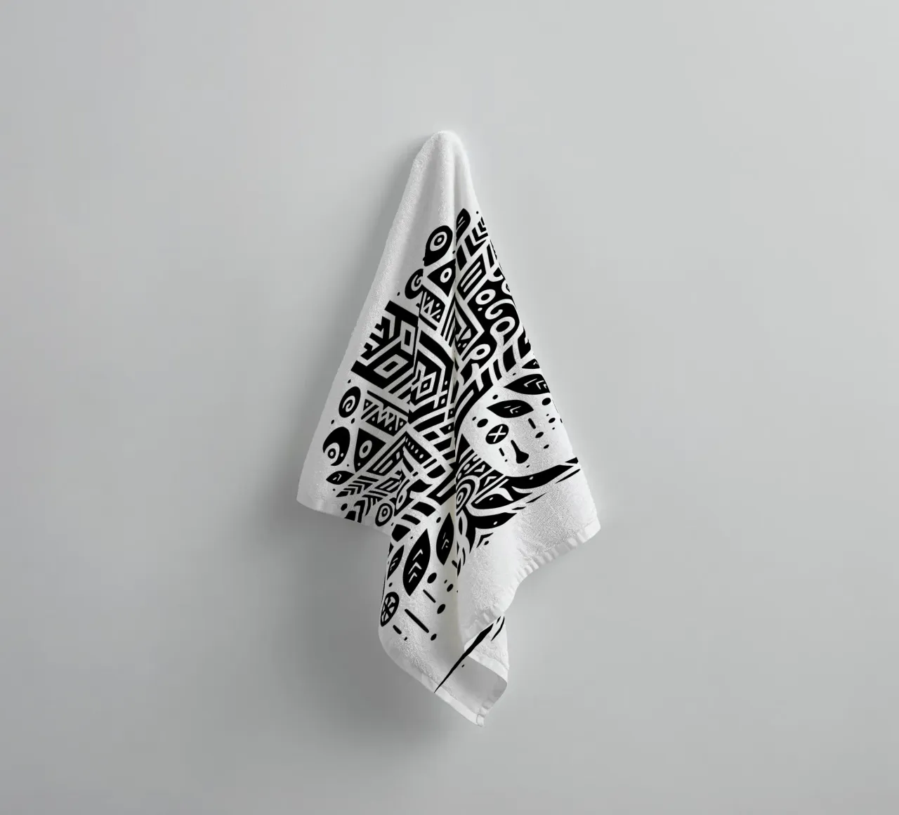 Albero della vita in bianco e nero asciugamano da bagno da Spiritual Touch