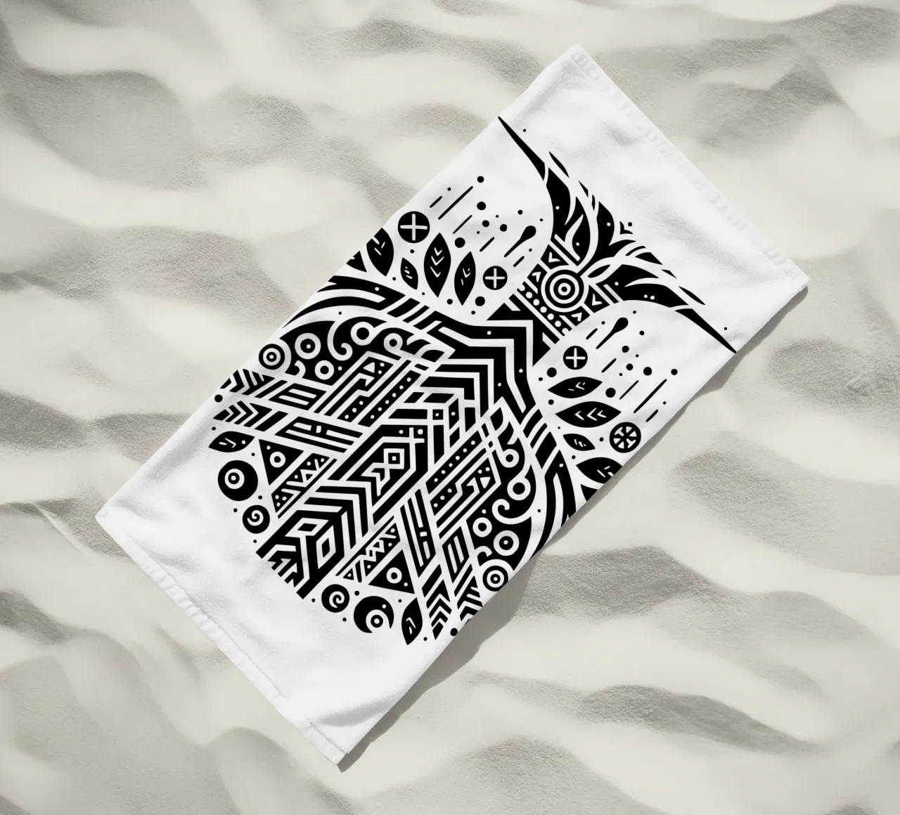 Albero della vita in bianco e nero telo mare da Spiritual Touch