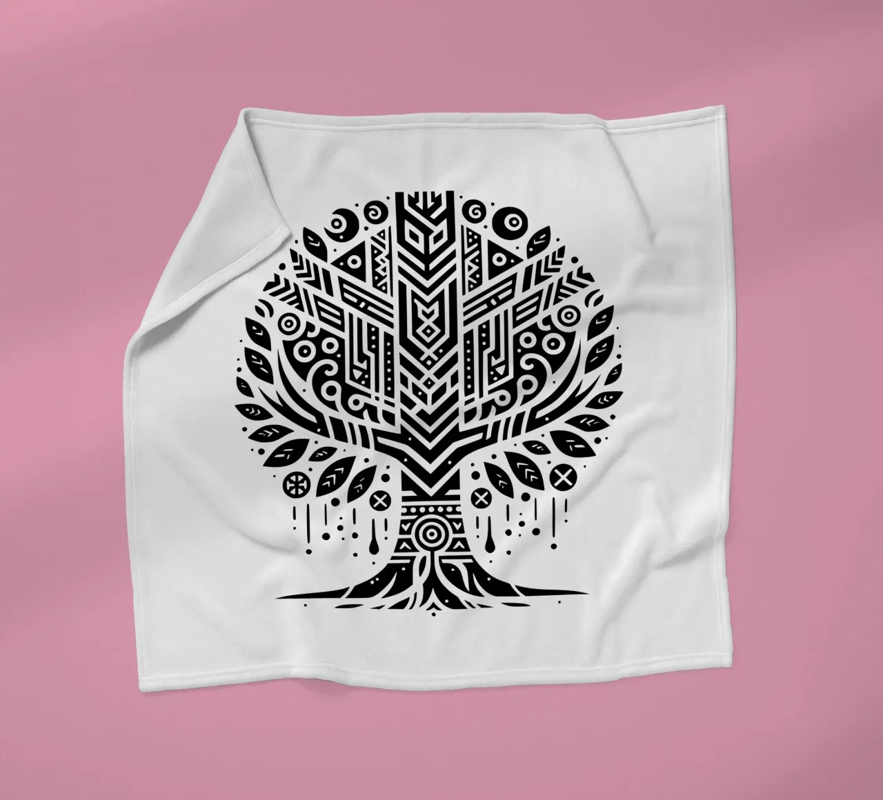 Albero della vita in bianco e nero coperta in pile da Spiritual Touch