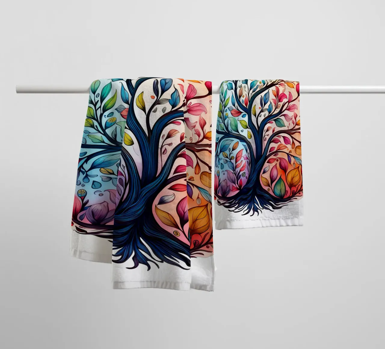 Albero della vita colorato asciugamano da bagno da Spiritual Touch
