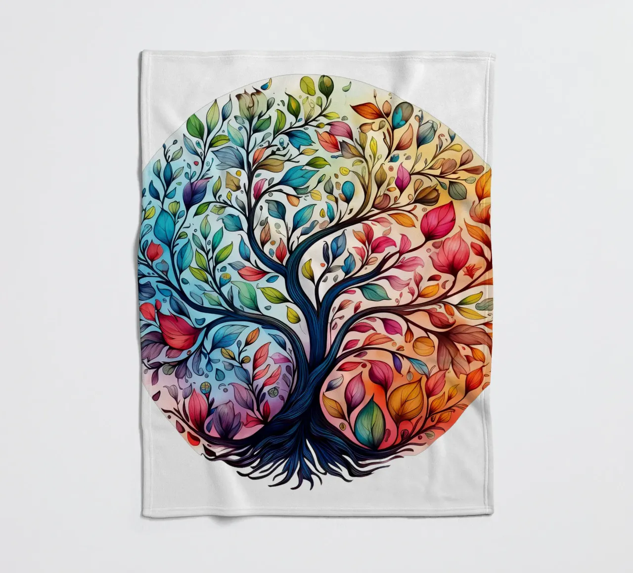 Albero della vita colorato coperta in pile da Spiritual Touch
