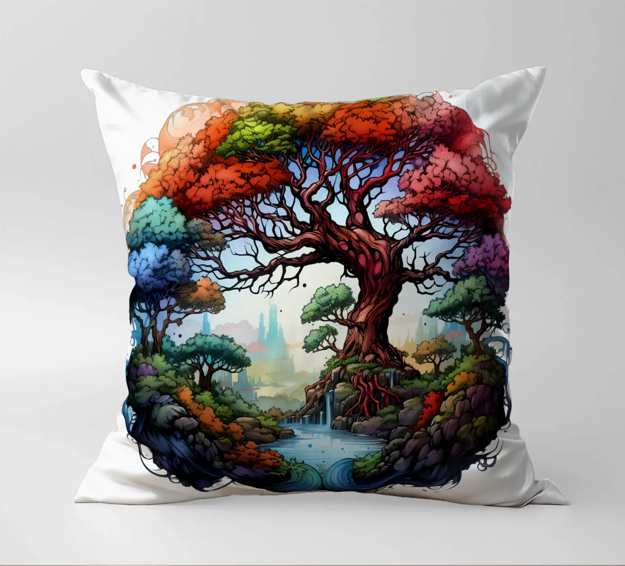 Albero della vita colorato cuscino da Spiritual Touch