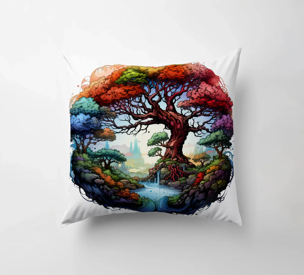 Albero della vita colorato cuscino da Spiritual Touch