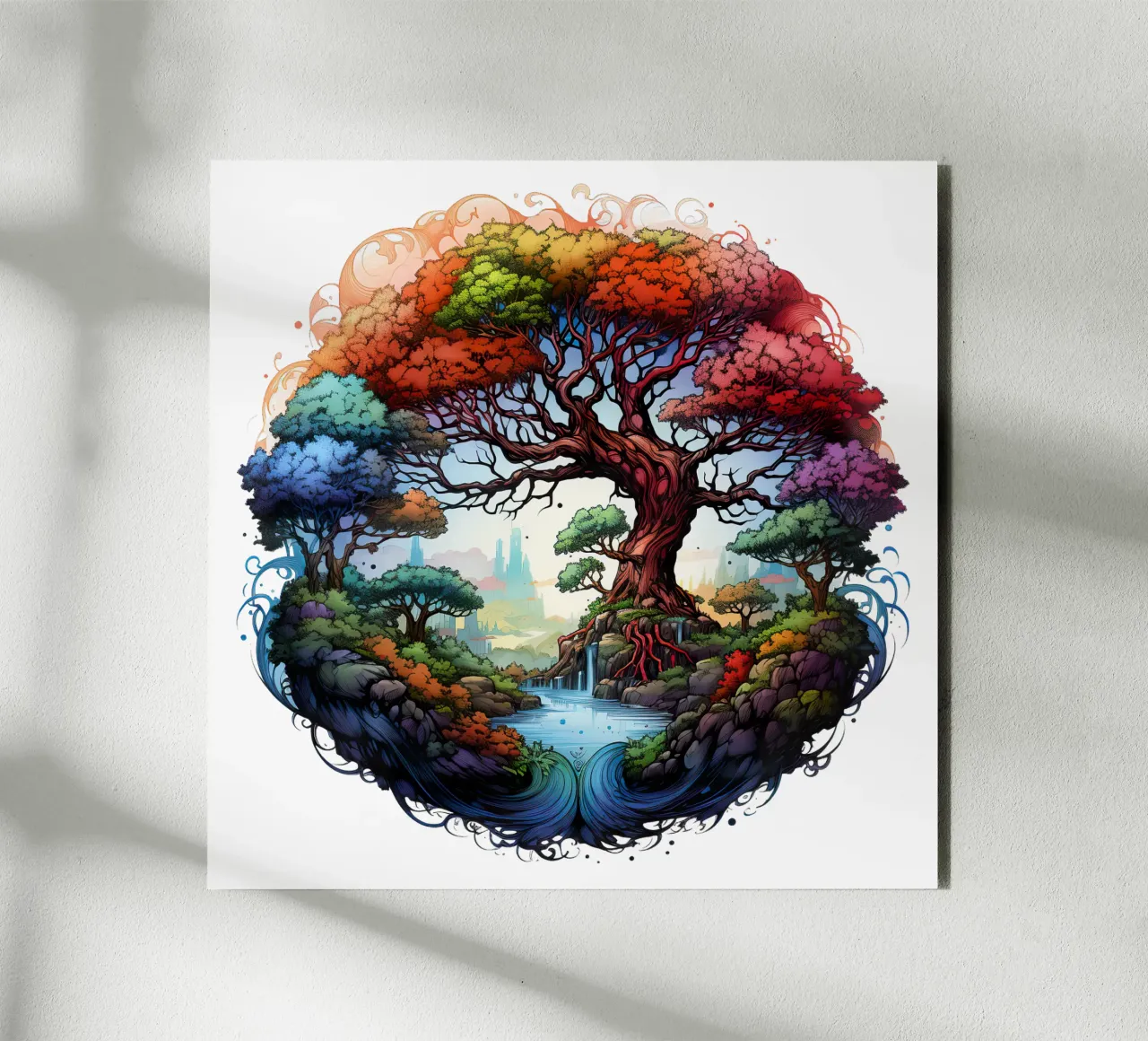 Colorful Tree of Life forex plate by Spiritual Touch