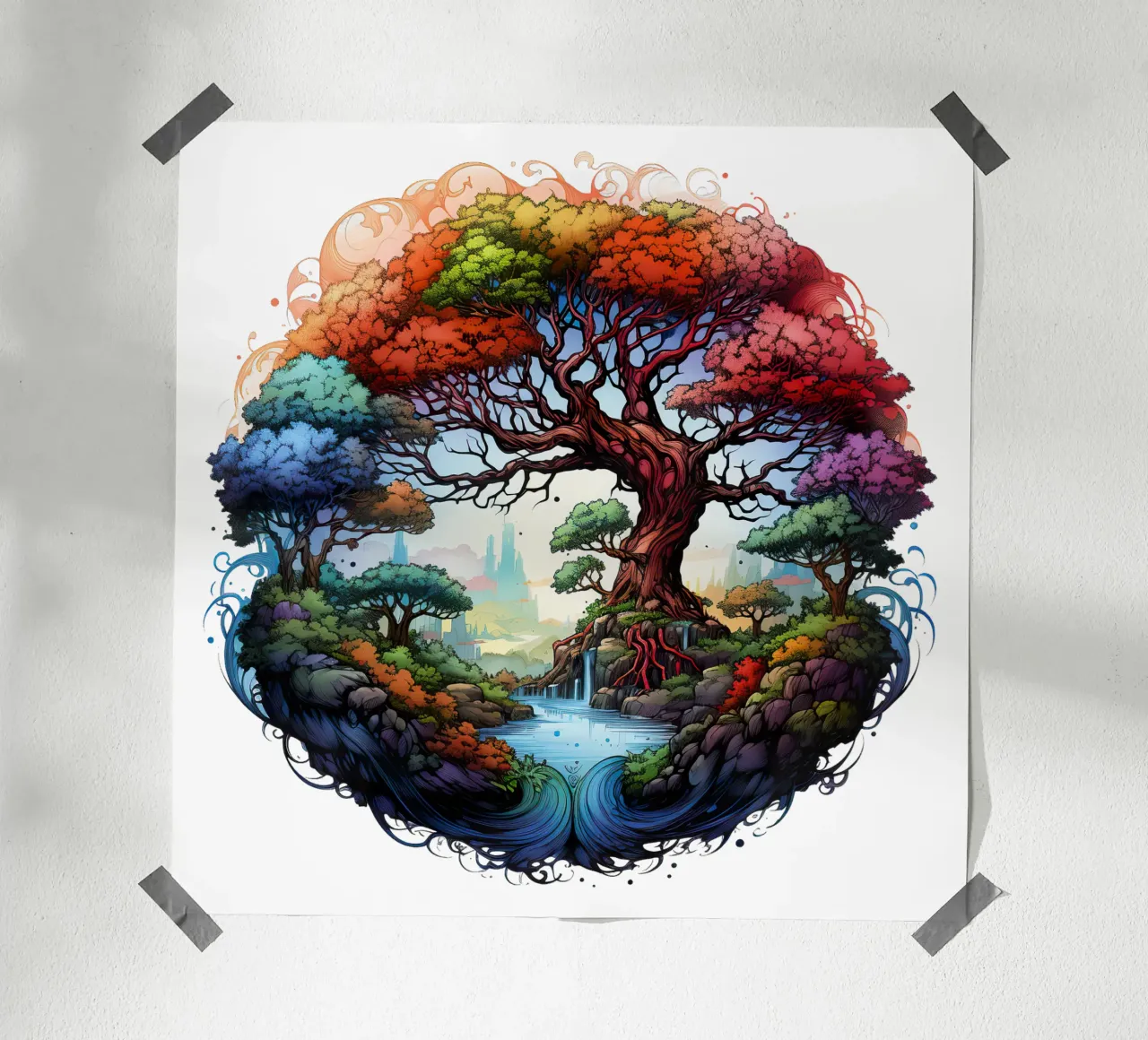 Albero della vita colorato poster da Spiritual Touch