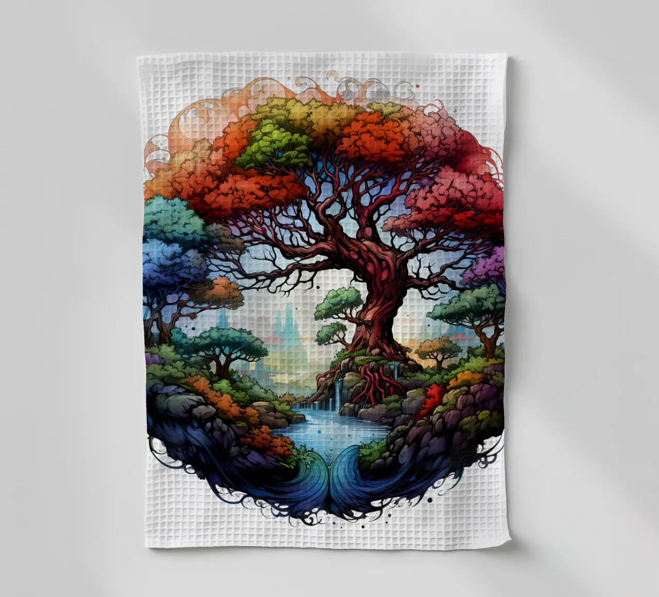 Albero della vita colorato canovaccio da cucina da Spiritual Touch