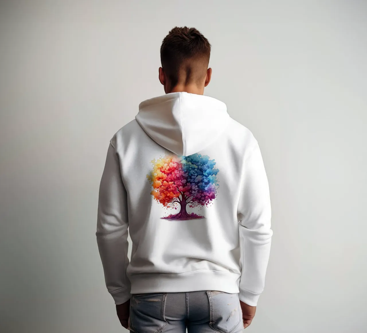 Albero della vita colorato felpa con cappuccio da Spiritual Touch