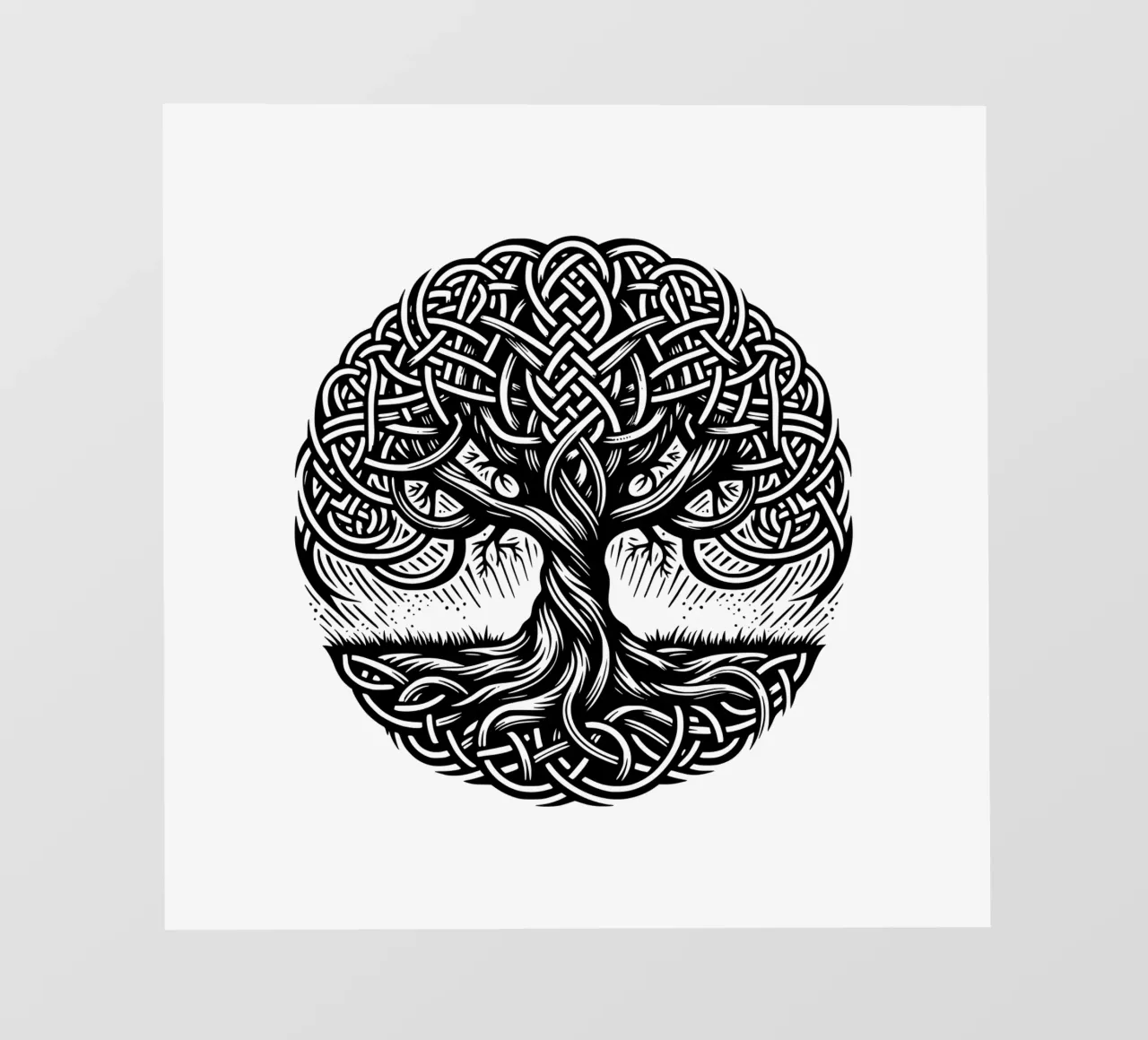 Albero della vita in bianco e nero telo in pvc da Spiritual Touch