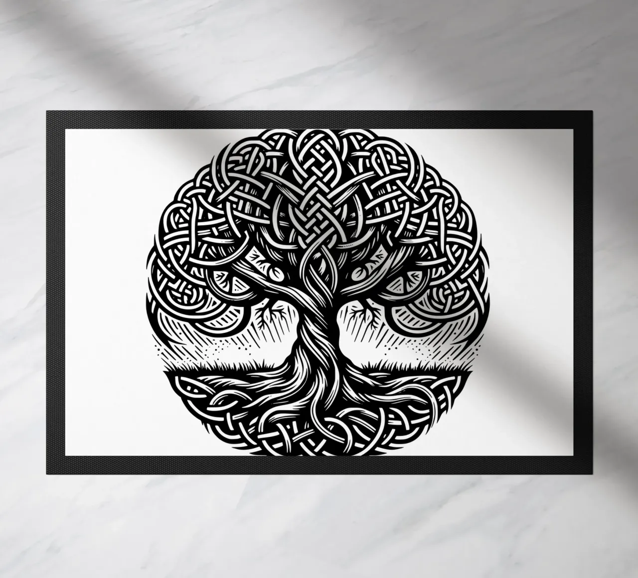 Albero della vita in bianco e nero zerbino da Spiritual Touch