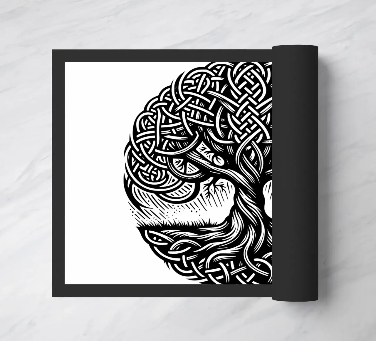 Albero della vita in bianco e nero zerbino da Spiritual Touch
