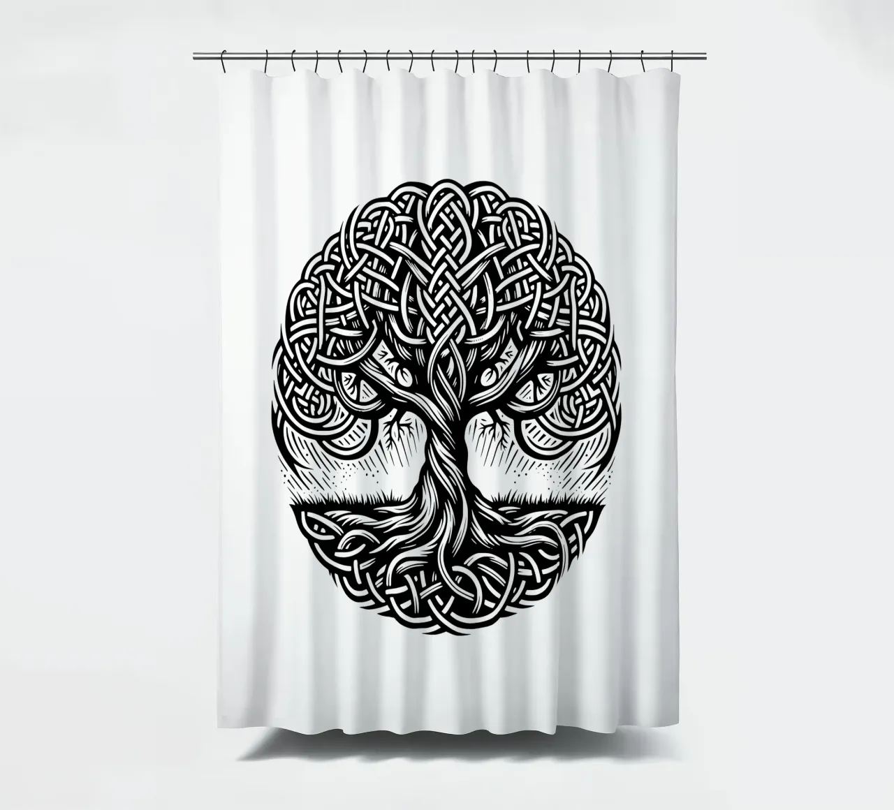 Albero della vita in bianco e nero tenda da doccia da Spiritual Touch