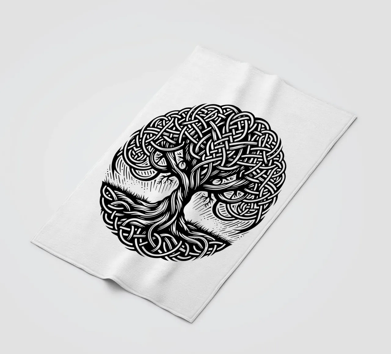 Albero della vita in bianco e nero coperta in pile da Spiritual Touch