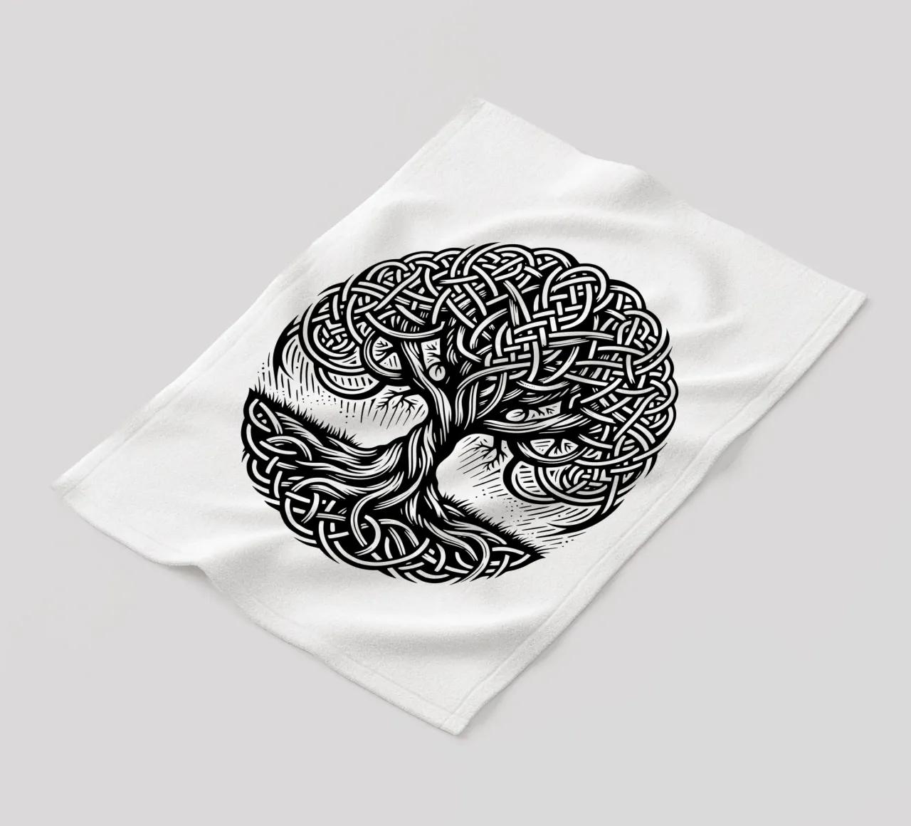 Albero della vita in bianco e nero coperta in pile da Spiritual Touch