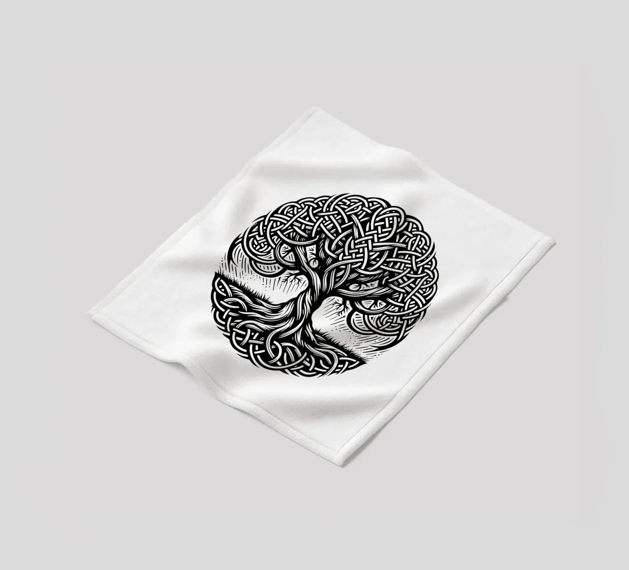 Albero della vita in bianco e nero coperta in pile da Spiritual Touch