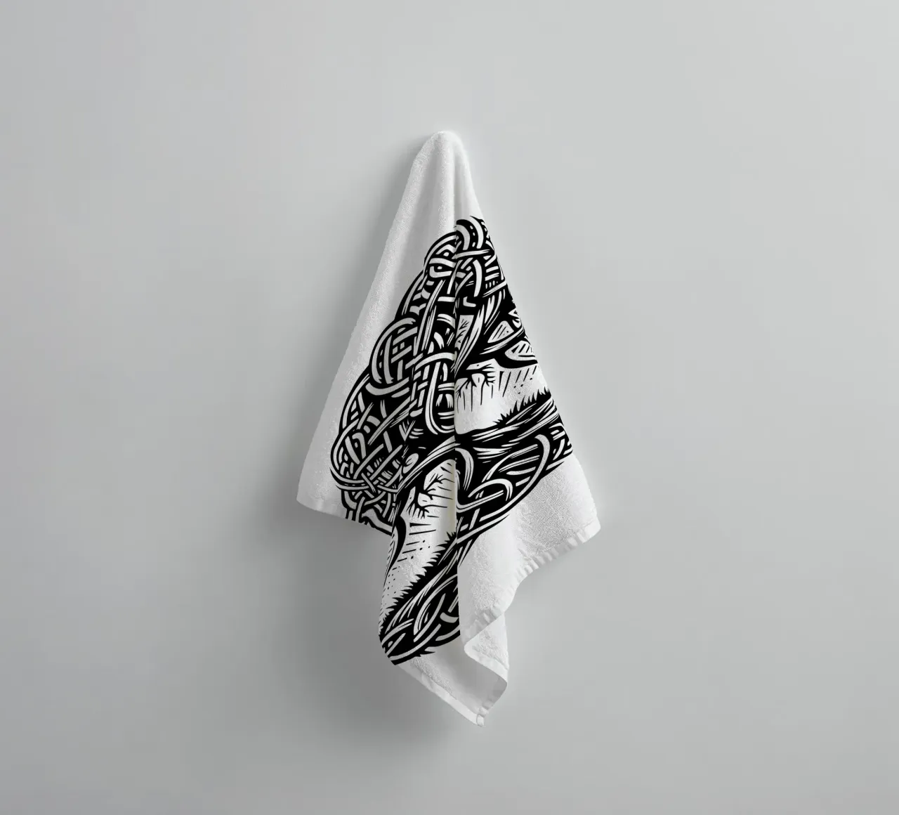 Albero della vita in bianco e nero asciugamano da bagno da Spiritual Touch