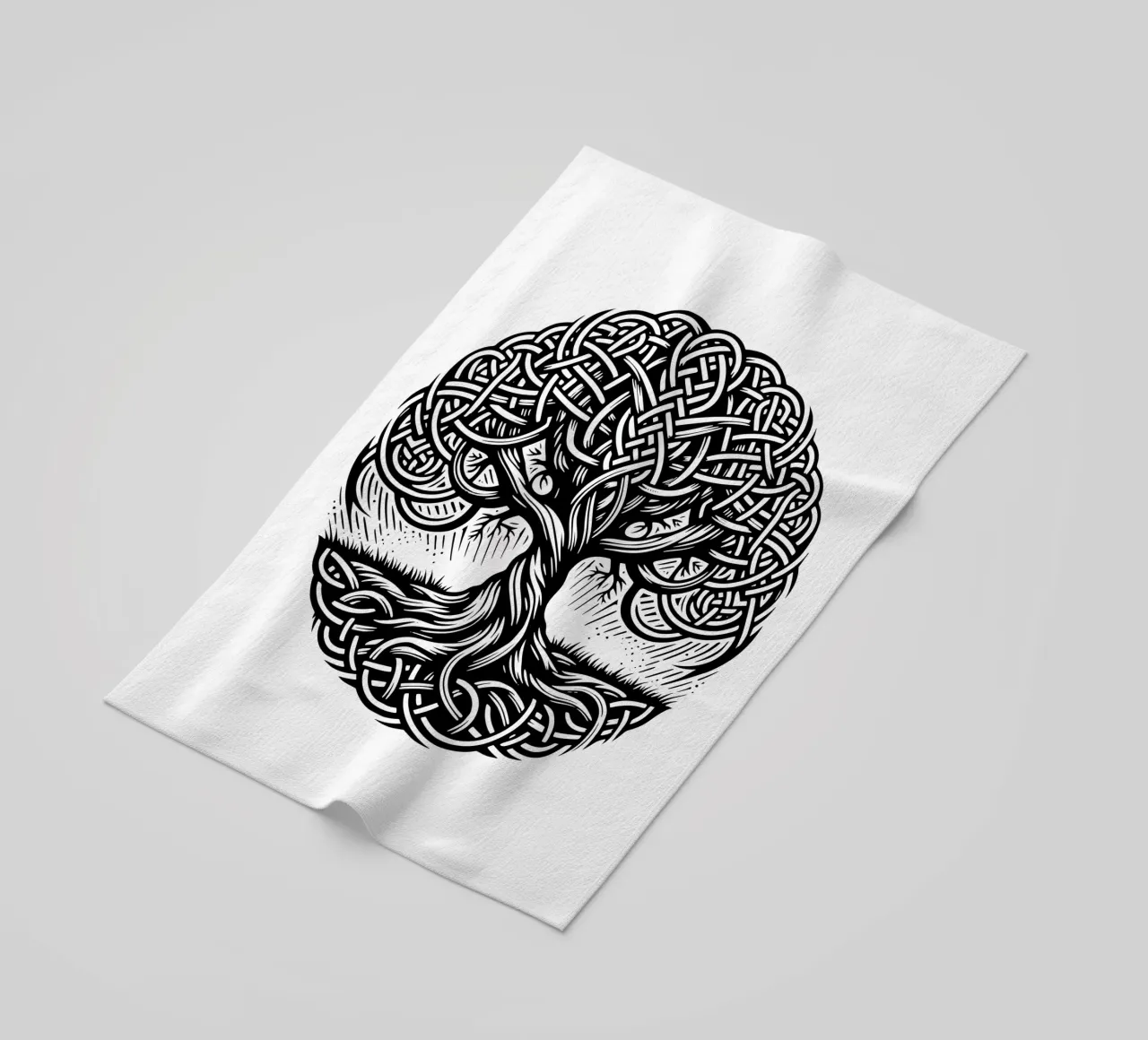Albero della vita in bianco e nero telo mare da Spiritual Touch