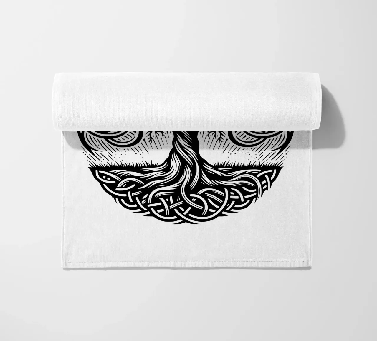 Albero della vita in bianco e nero telo mare da Spiritual Touch