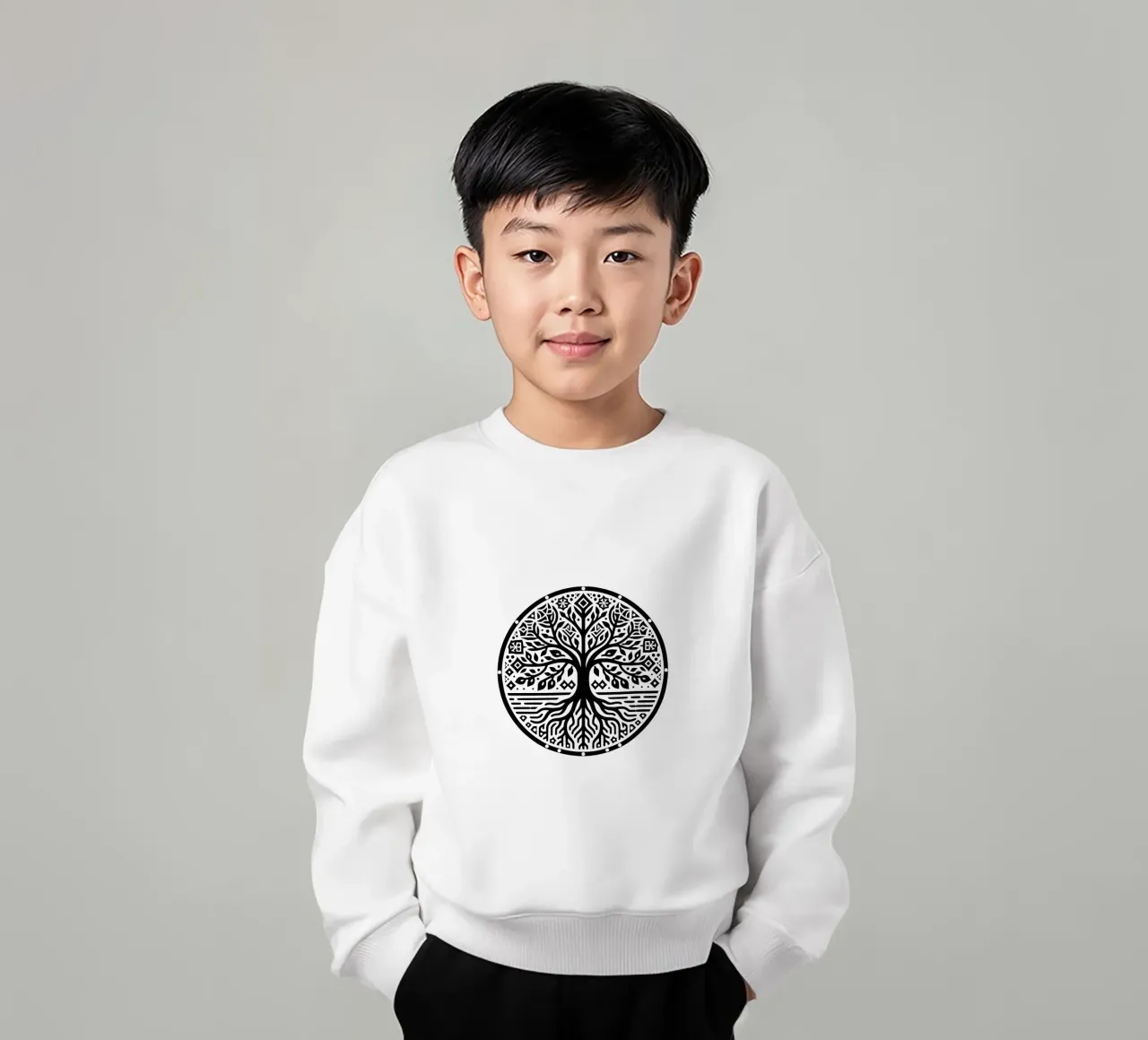 Albero della vita in bianco e nero felpa bambino da Spiritual Touch
