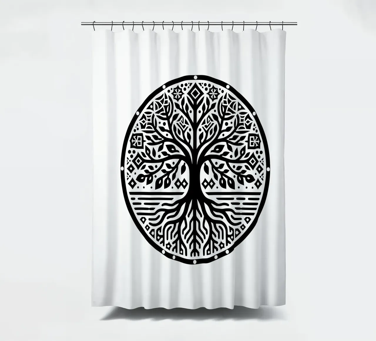 Albero della vita in bianco e nero tenda da doccia da Spiritual Touch
