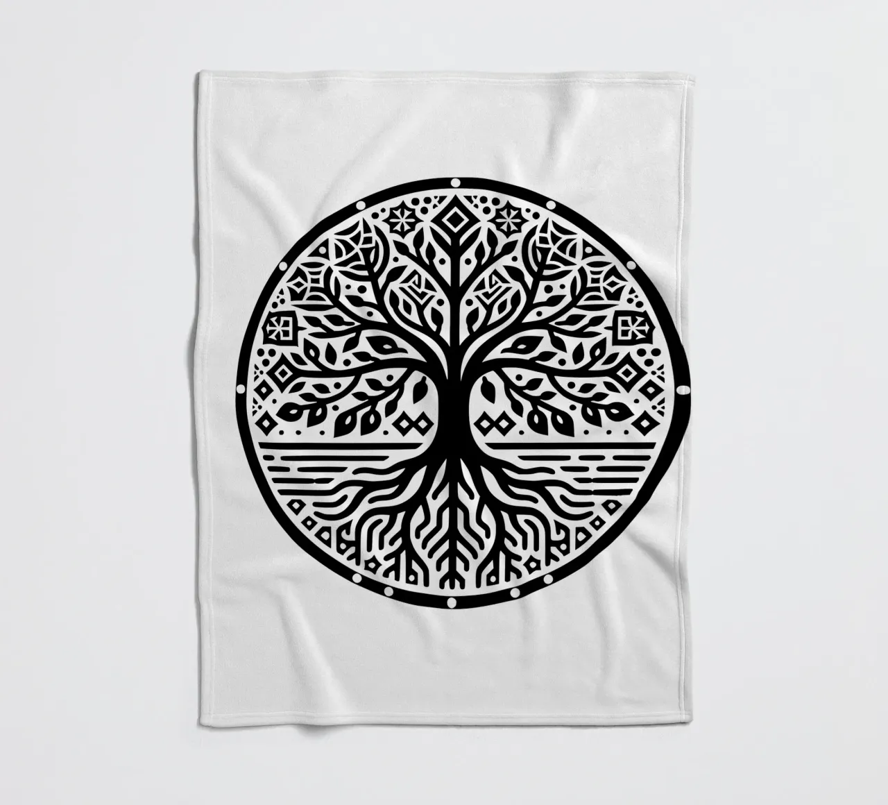 Albero della vita in bianco e nero coperta in pile da Spiritual Touch