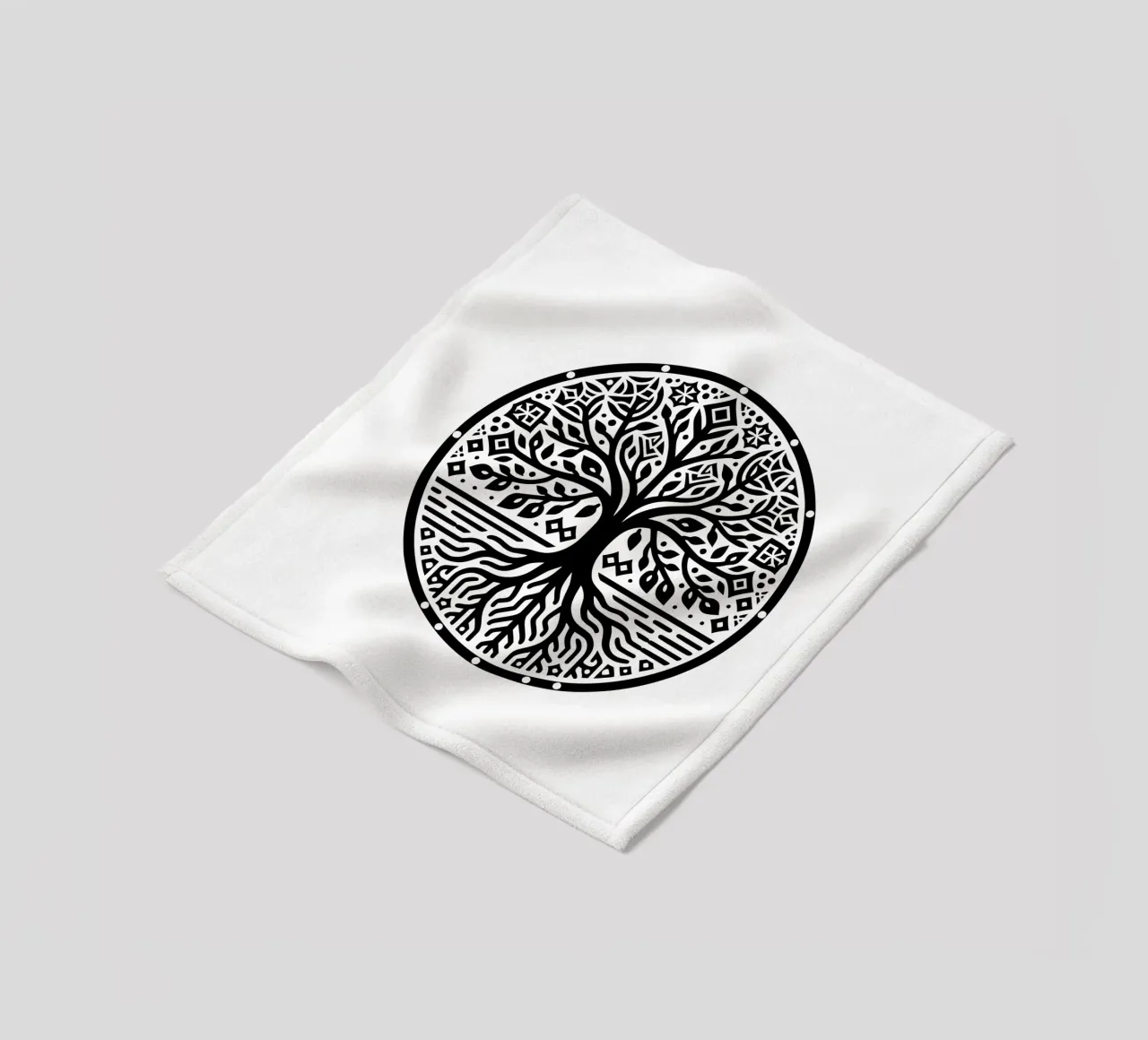 Albero della vita in bianco e nero coperta in pile da Spiritual Touch