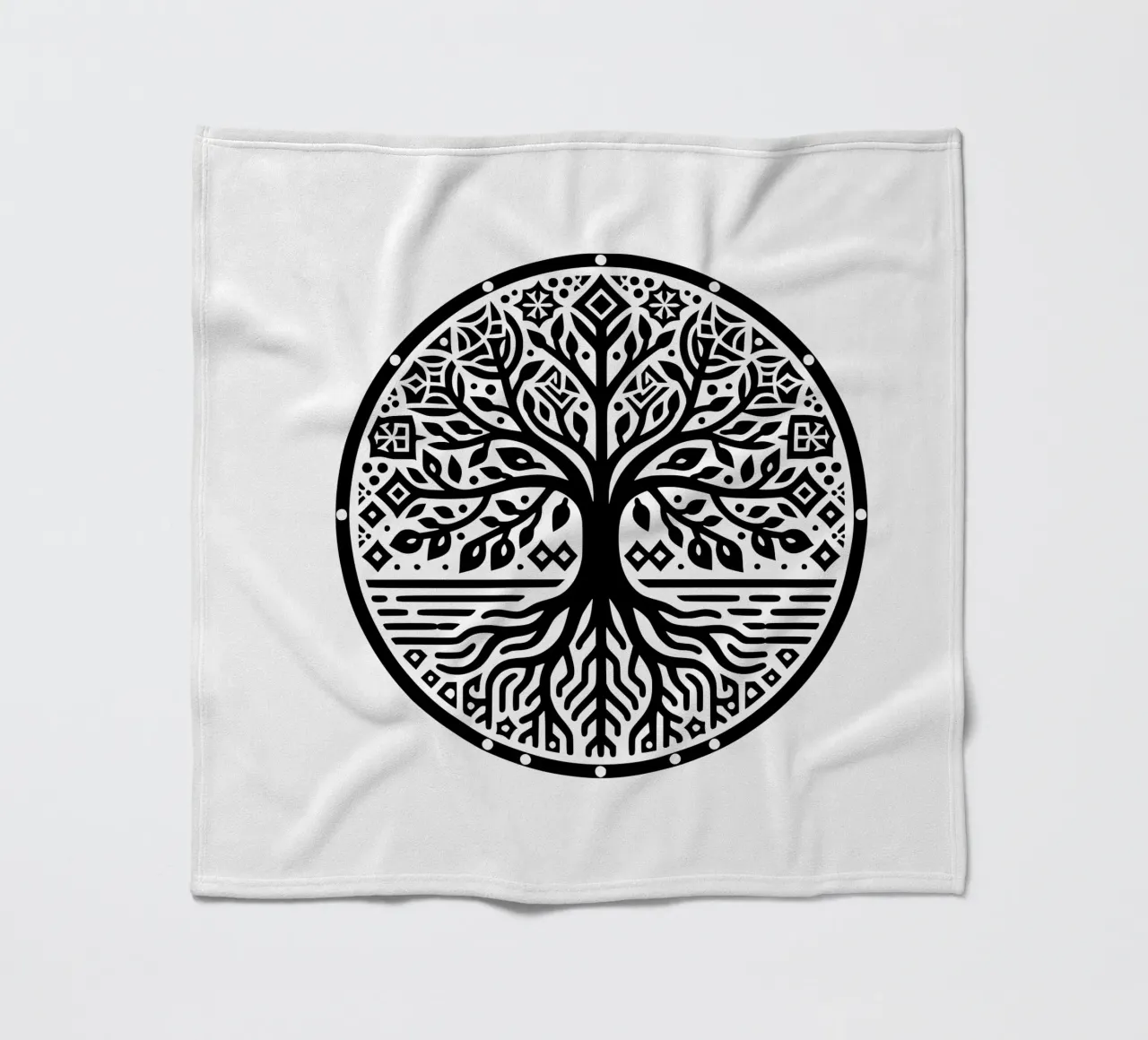 Albero della vita in bianco e nero coperta in pile da Spiritual Touch