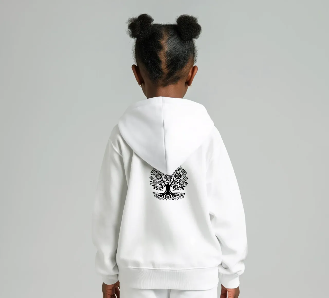 Albero della vita in bianco e nero felpa bambino con cappuccio da Spiritual Touch