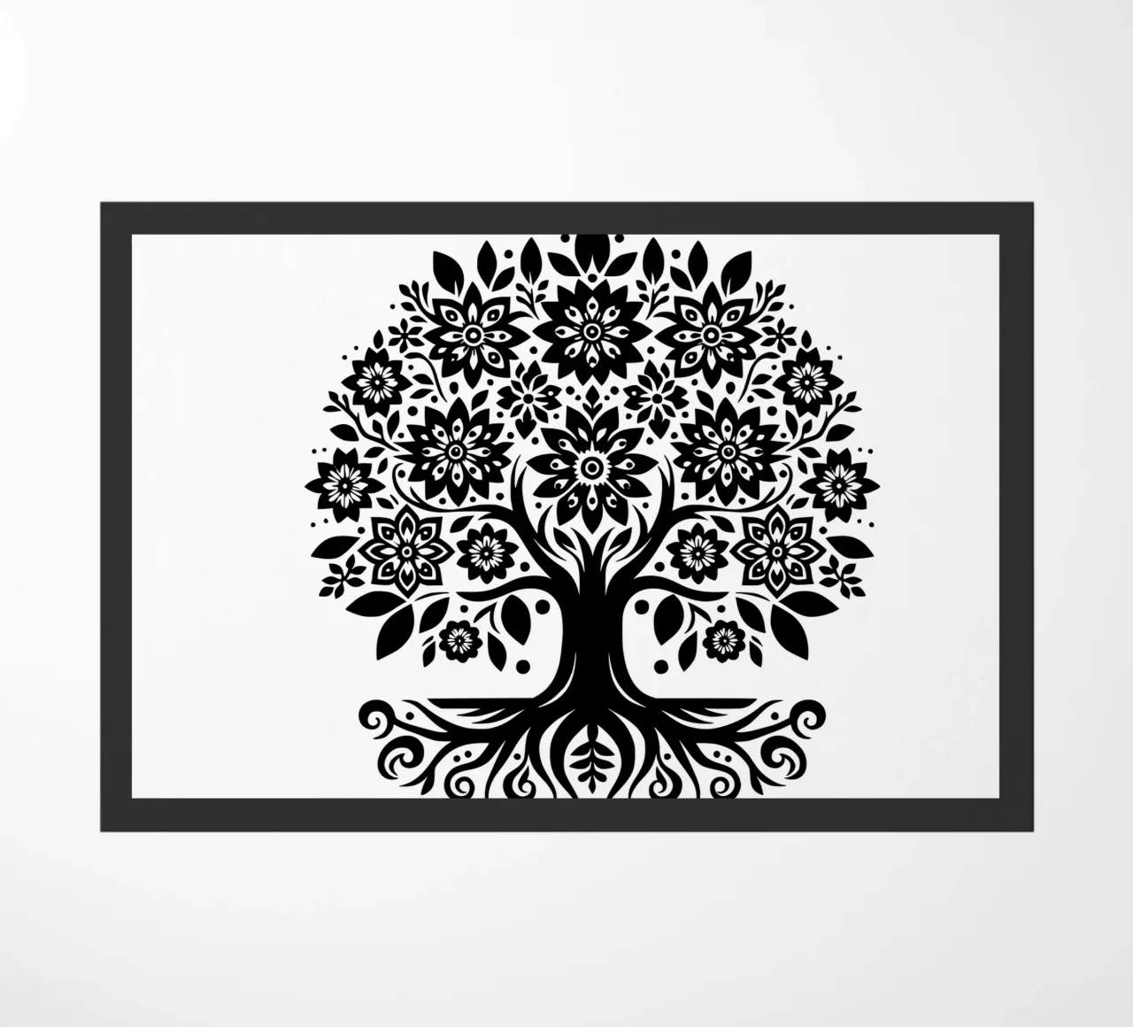 Albero della vita in bianco e nero zerbino da Spiritual Touch