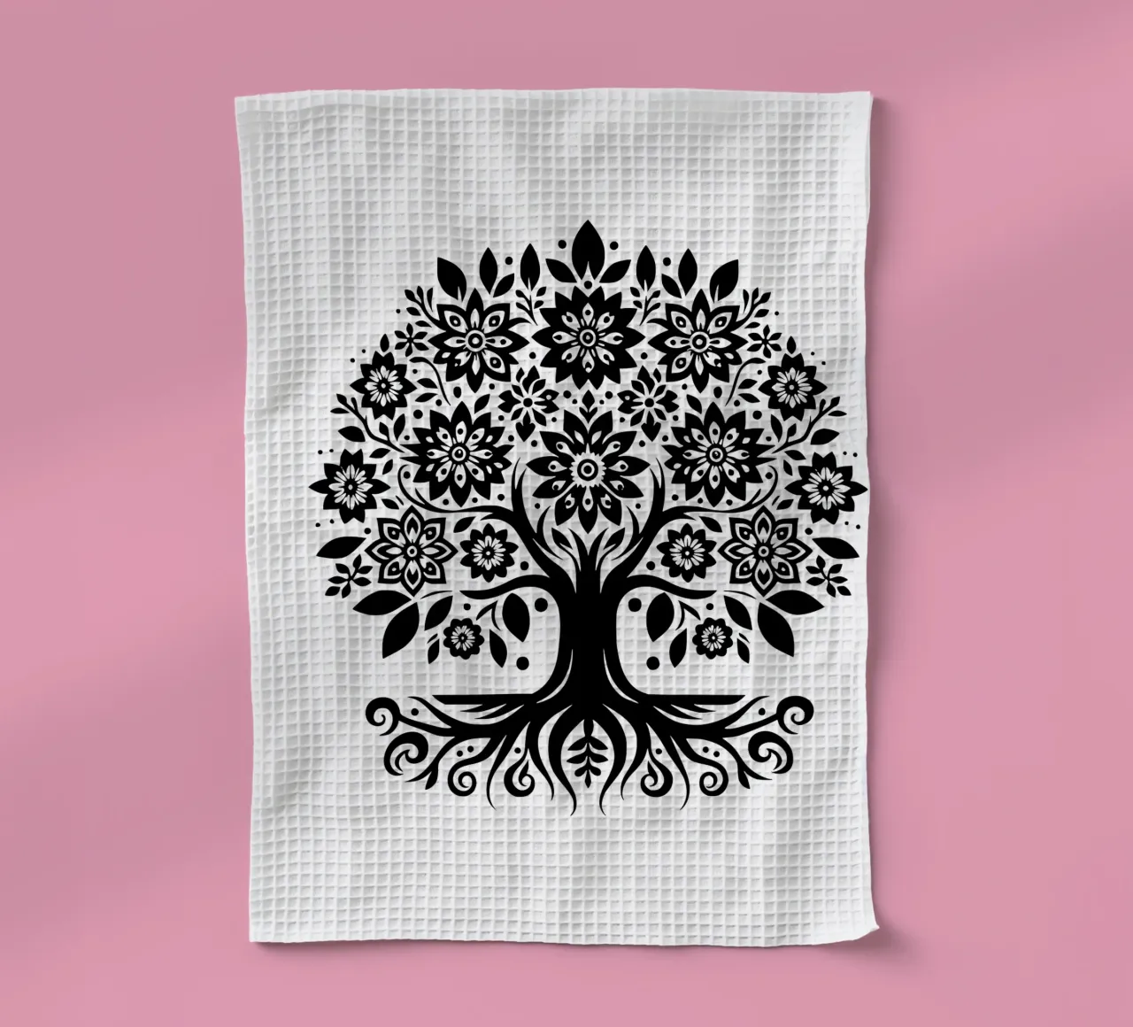 Albero della vita in bianco e nero canovaccio da cucina da Spiritual Touch