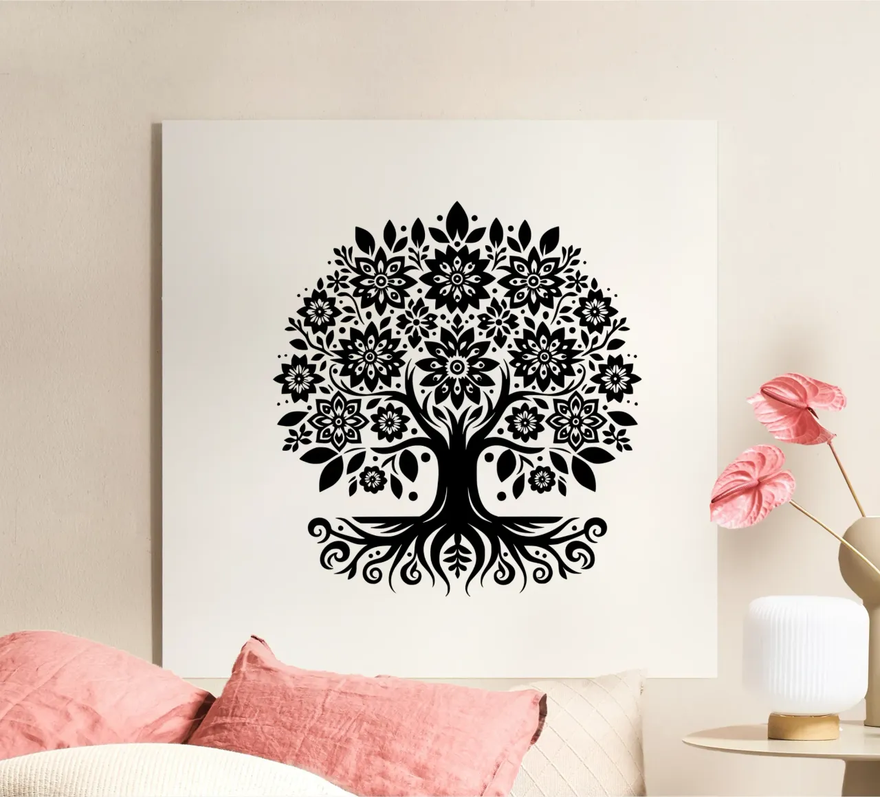 Albero della vita in bianco e nero plexiglass da Spiritual Touch