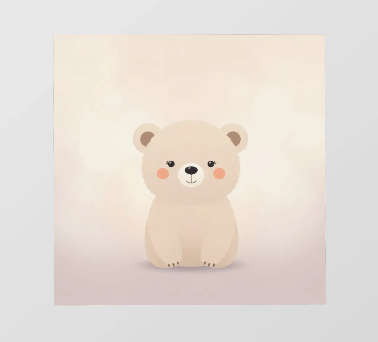 Simpatico personaggio di orso dei cartoni animati con caratteristiche morbide e colori caldi telo in pvc da DesignDoodle