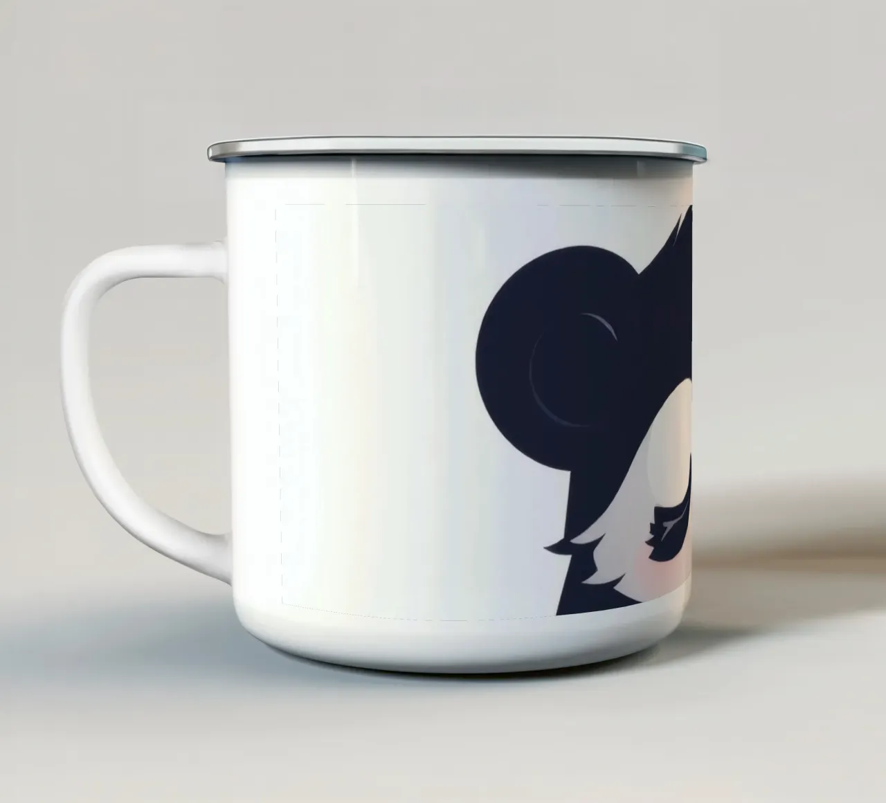 Simpatico panda che si gode pacificamente il bambù tazza in smalto da DesignDoodle