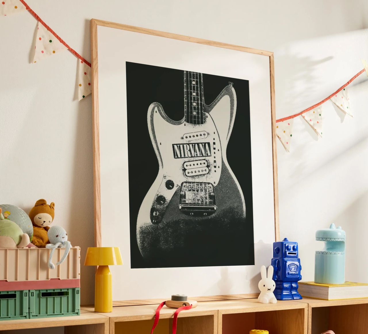 Nirvana - Guitar Fabric Poster Poster von SoundStudio