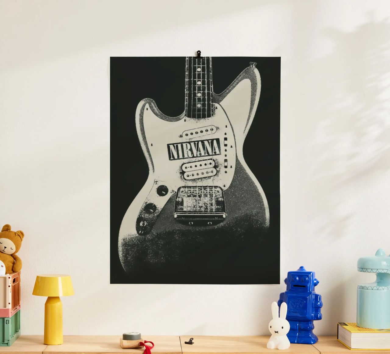 Nirvana - Guitar Fabric Poster Poster von SoundStudio
