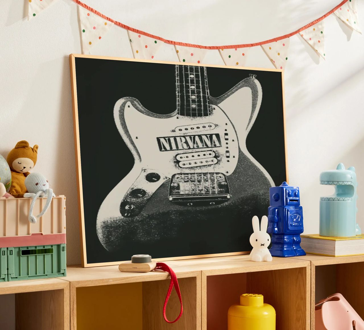 Nirvana - Guitar Fabric Poster Poster von SoundStudio