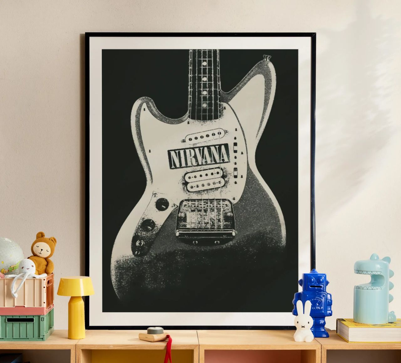 Nirvana - Guitar Fabric Poster Poster von SoundStudio
