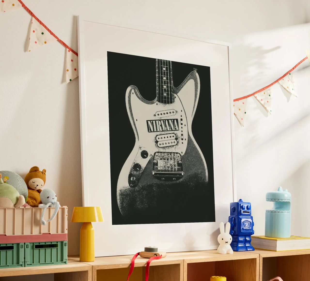 Nirvana - Guitar Fabric Poster Poster von SoundStudio
