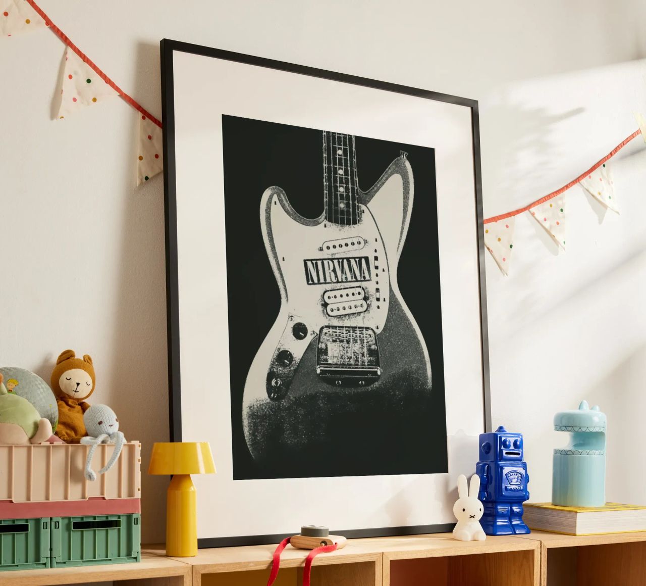 Nirvana - Guitar Fabric Poster Poster von SoundStudio