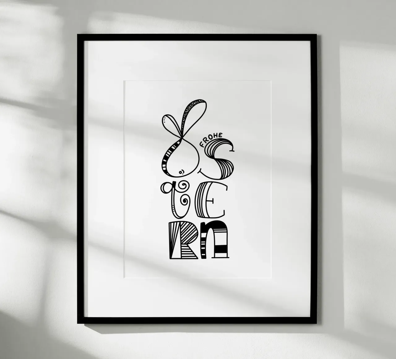 Frohe Ostern poster con telaio in alluminio da LIMITED EDITION LETTERS