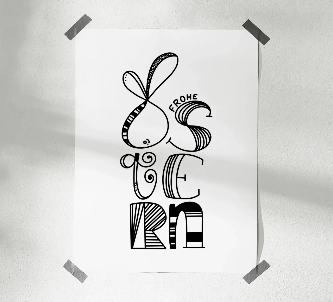 Frohe Ostern poster con telaio in alluminio da LIMITED EDITION LETTERS