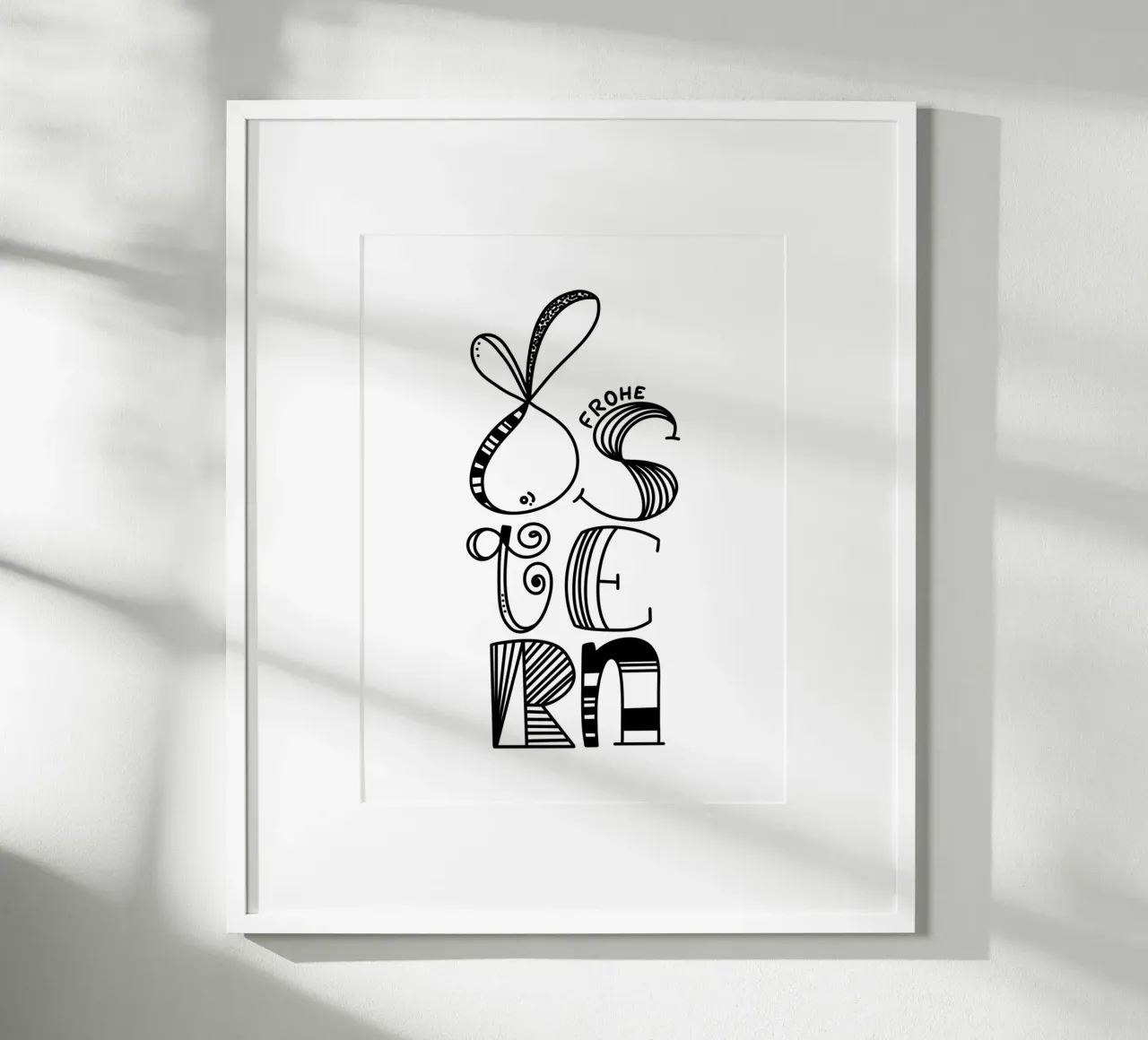 Frohe Ostern poster con telaio in alluminio da LIMITED EDITION LETTERS