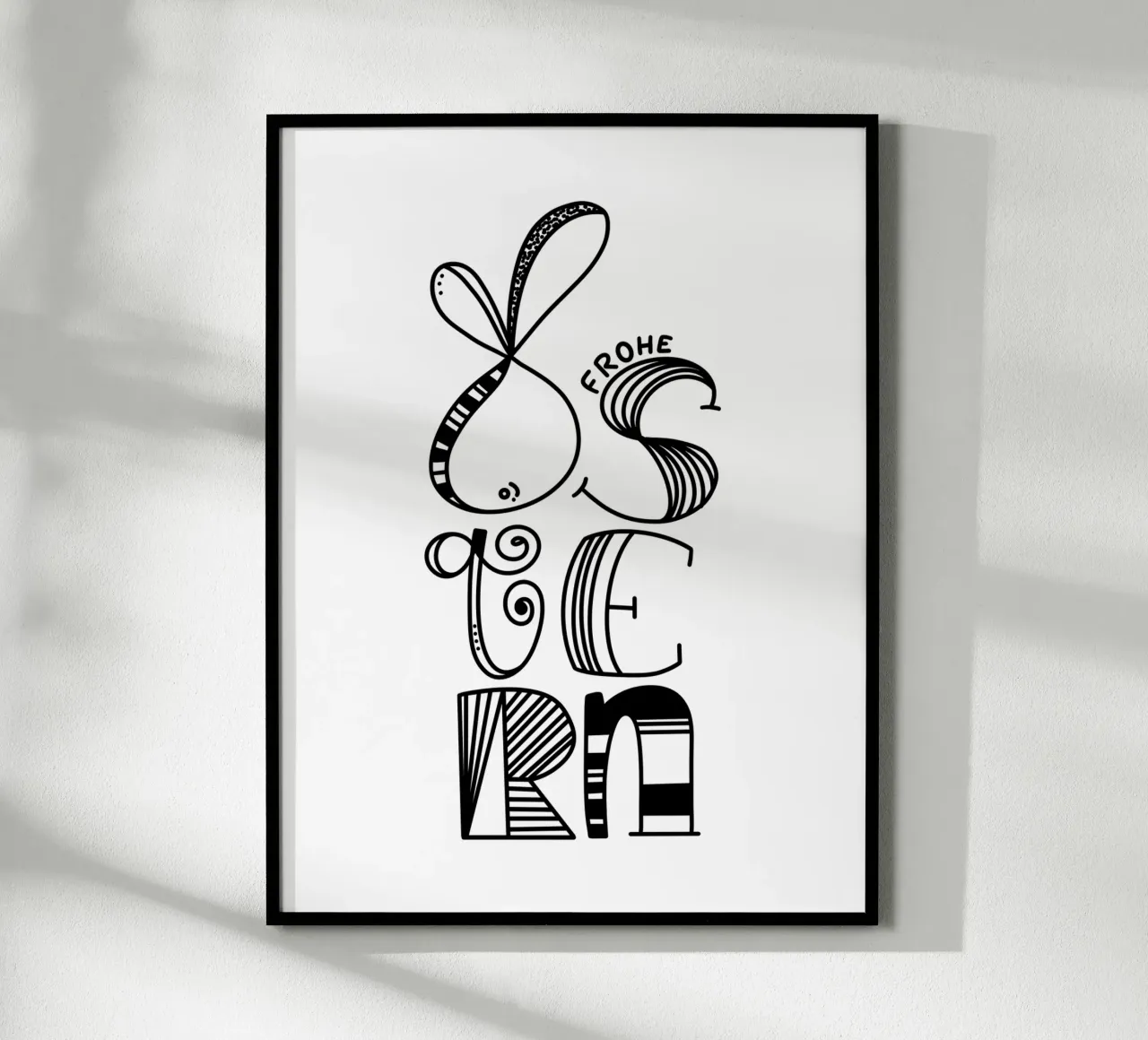 Frohe Ostern poster con telaio in alluminio da LIMITED EDITION LETTERS