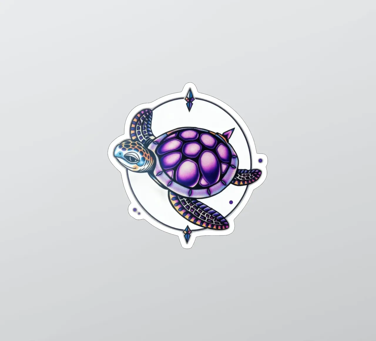 Design colorato della tartaruga che incorpora elementi geometrici adesivo da DesignDoodle