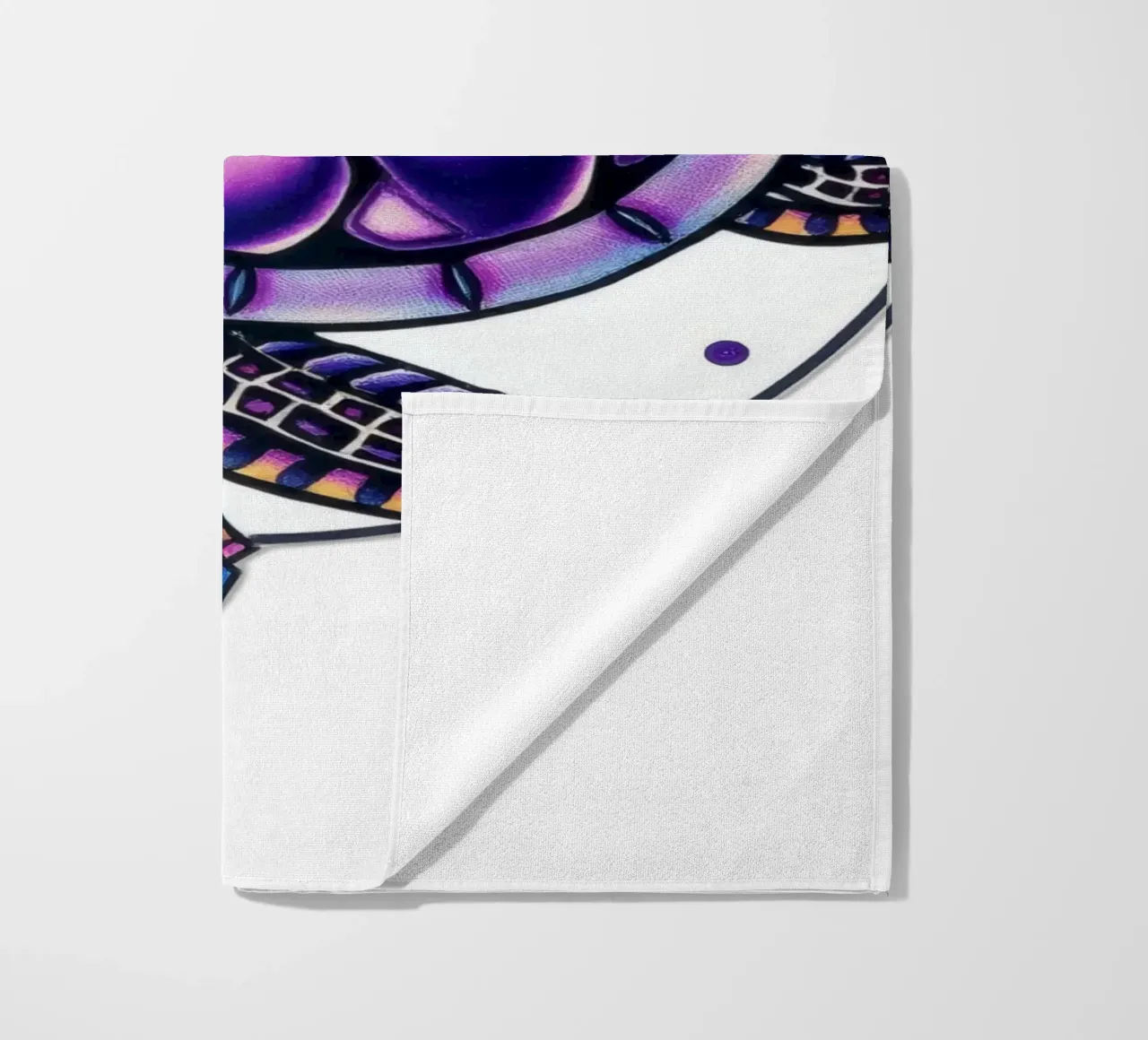 Design colorato della tartaruga che incorpora elementi geometrici telo mare da DesignDoodle