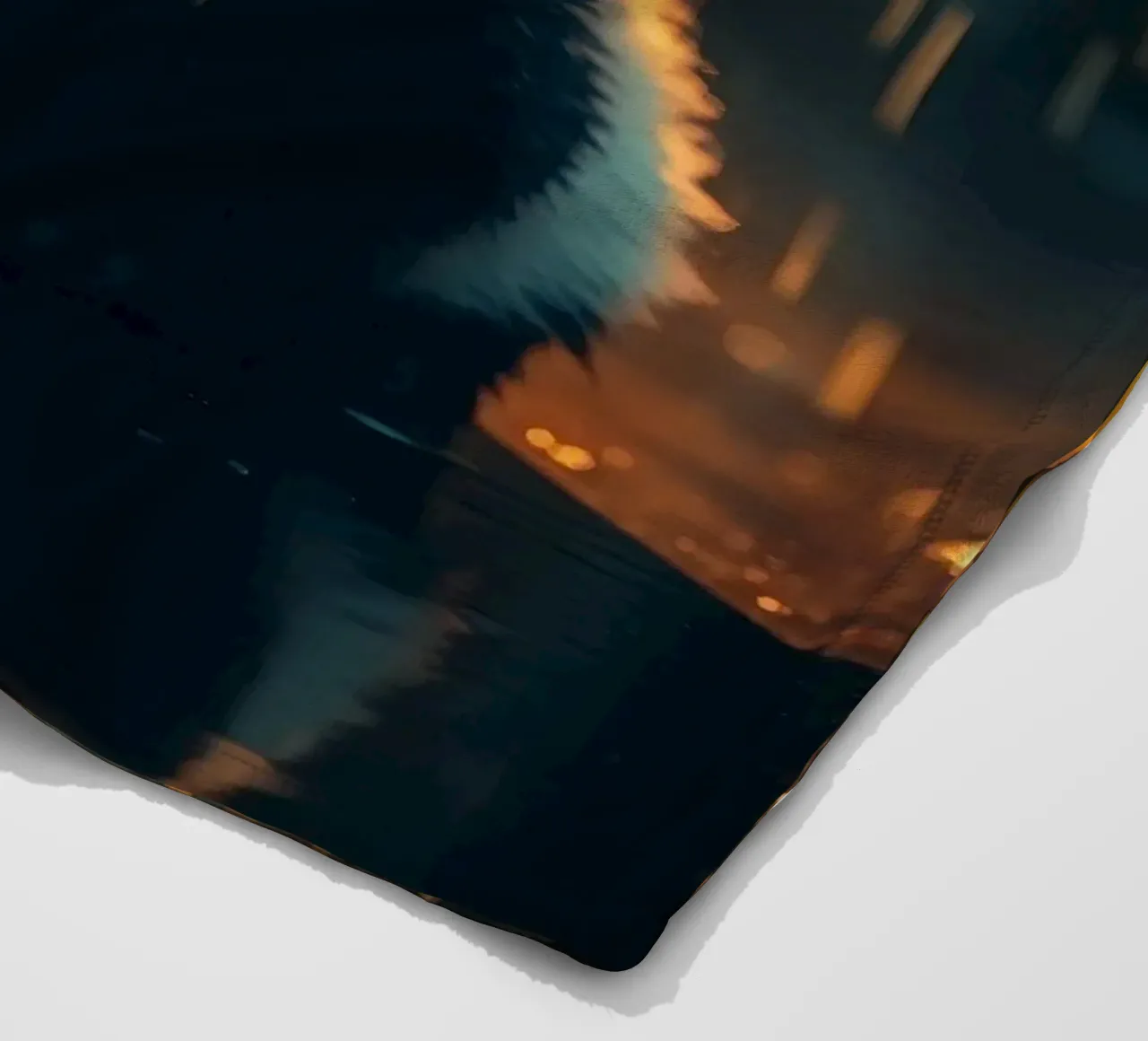 Un tenero cucciolo di panda siede sotto la pioggia al crepuscolo coperta in pile da DesignDoodle