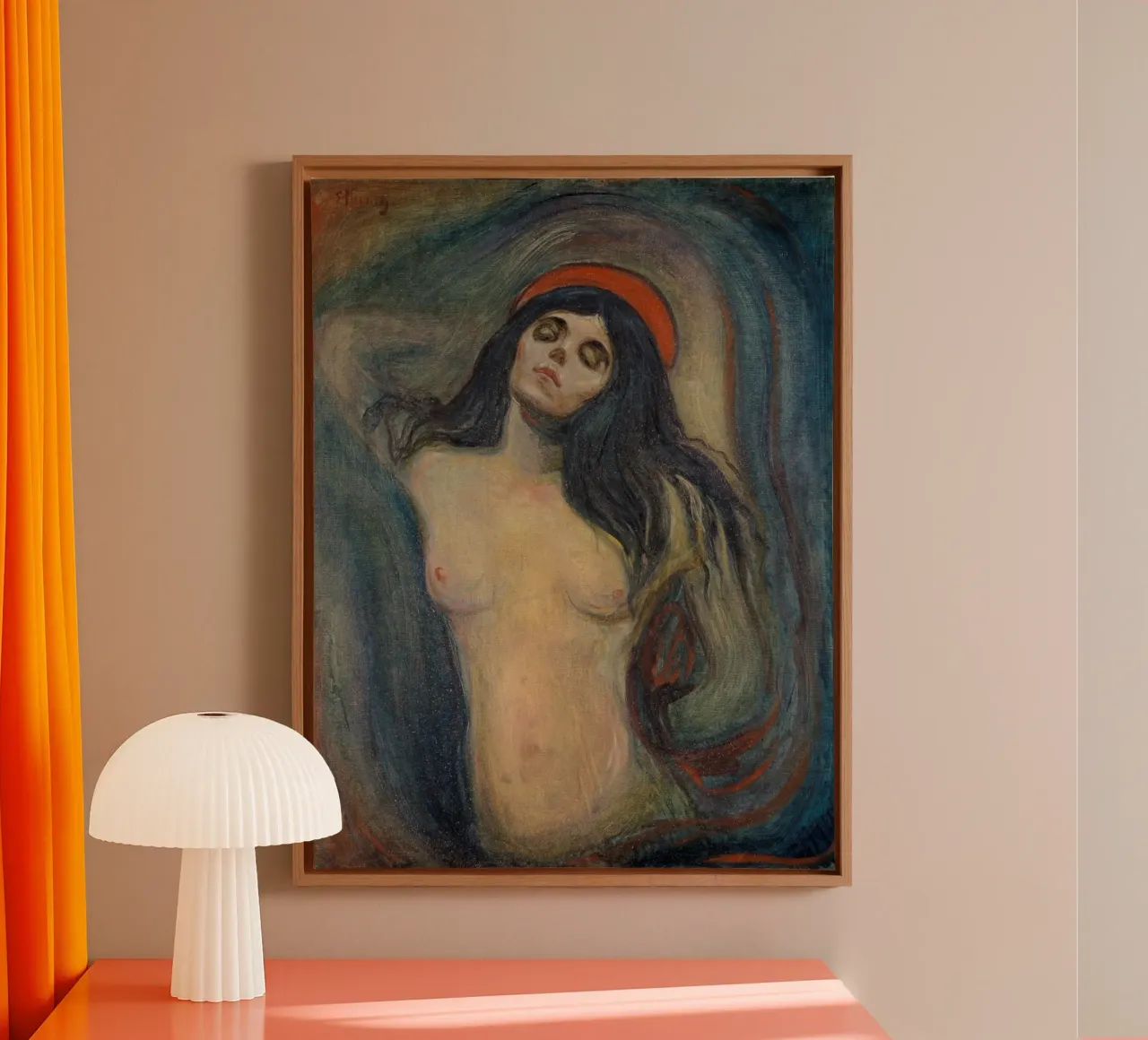 Edvard Munch - Madonna canvas met Baklijst van Timeless Artworks