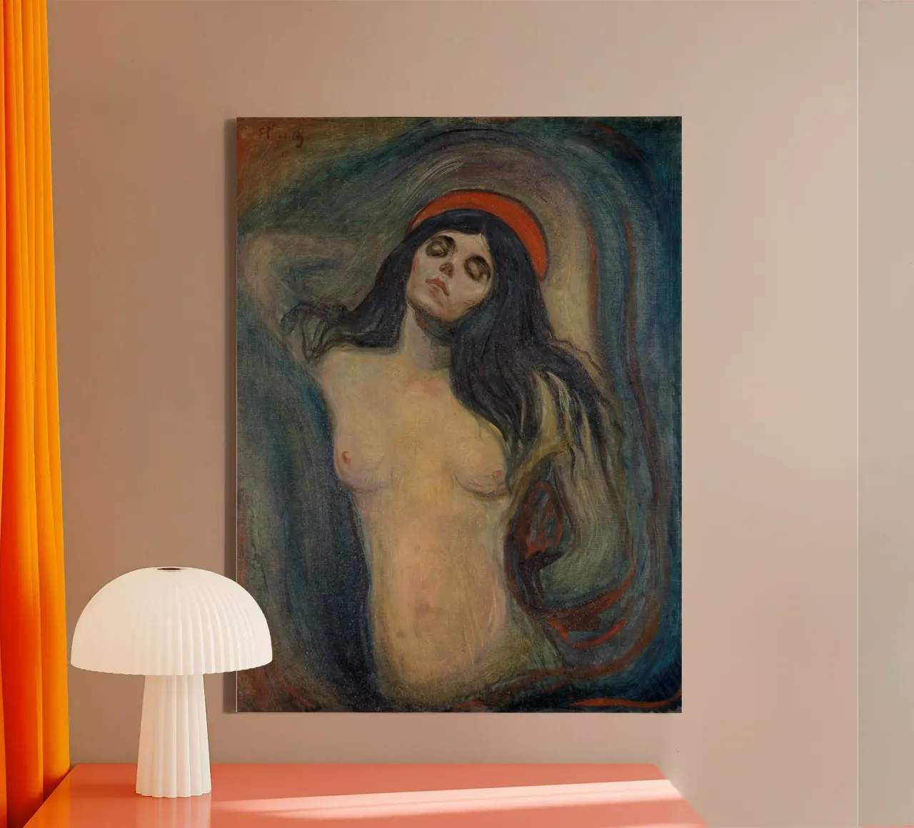 Edvard Munch - Madonna canvas met Baklijst van Timeless Artworks