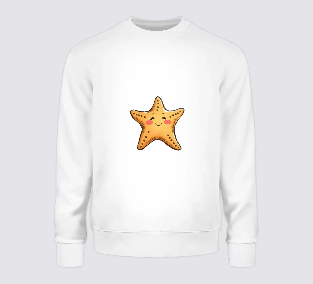 Süßer lächelnder Seestern umgeben von Blasen Sweatshirt von DesignDoodle