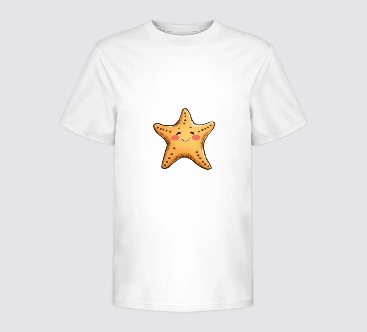 Cute smiling starfish surrounded by bubbles kids t-shirt by DesignDoodle